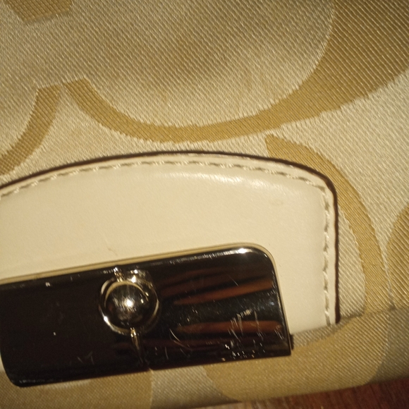 Coach Cream Satchel with Signature Design - Picture 10 of 14